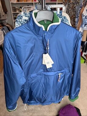 Tory Burch Blue Packable Pullover Jacket